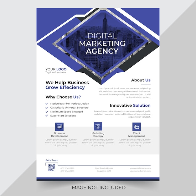 Editable professional corporate marketing business flyer design vector template