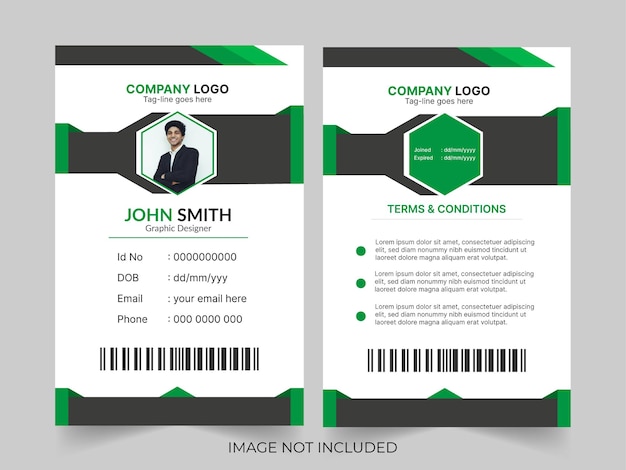 Editable professional corporate modern abstract id card design template vector