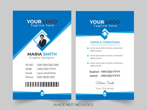 Editable Professional Corporate  Modern abstract Id Card design template Vector
