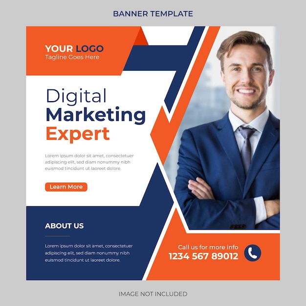 Editable professional digital business agency marketing social media post and banner template design