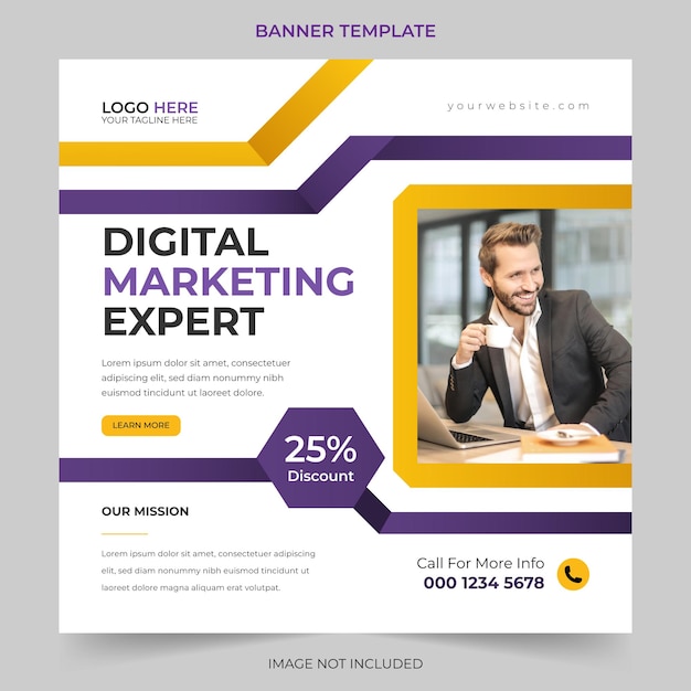 Editable Professional digital business agency marketing social media post and banner template design