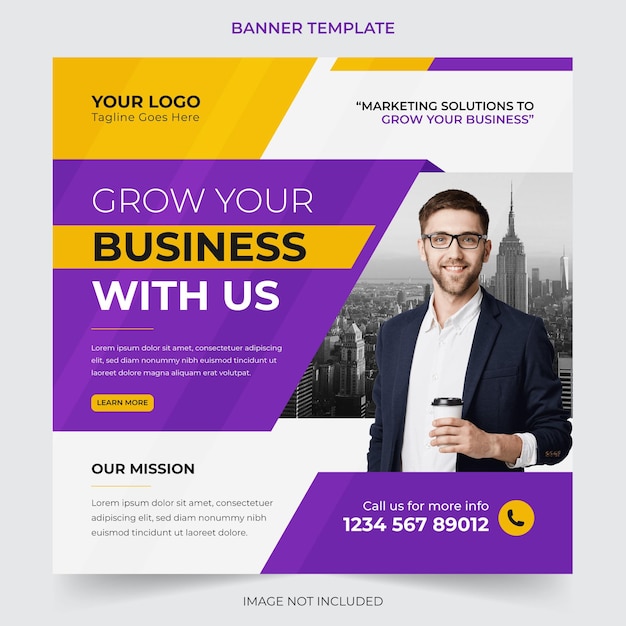 Editable Professional digital business agency marketing social media post and banner template design