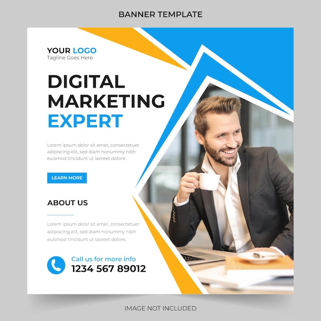 Vector editable professional digital business agency marketing social media post and banner template