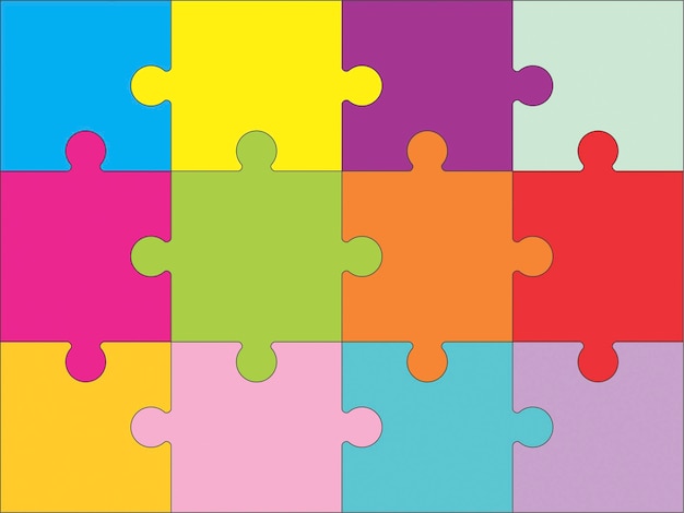 editable puzzle template 12 pieces