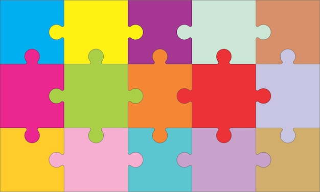 editable puzzle template 15 pieces