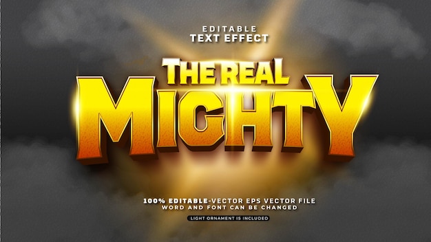 Vector editable the real mighty text effect