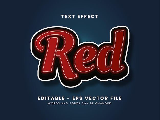 editable red text effect