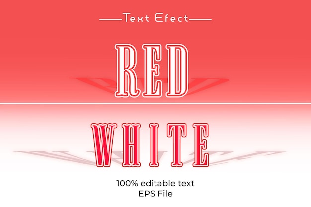 Editable red white vector text effect template