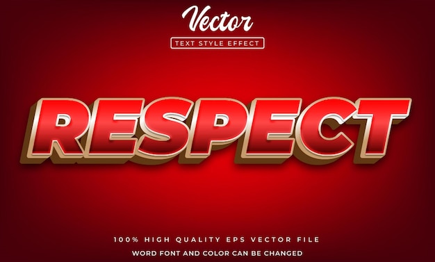 editable respect text effect 3d style