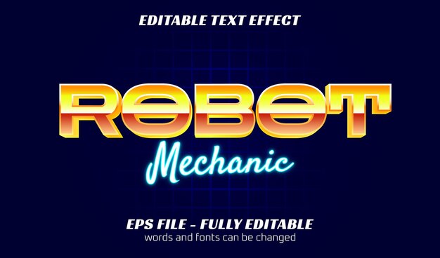 editable retro 80s text style effect template