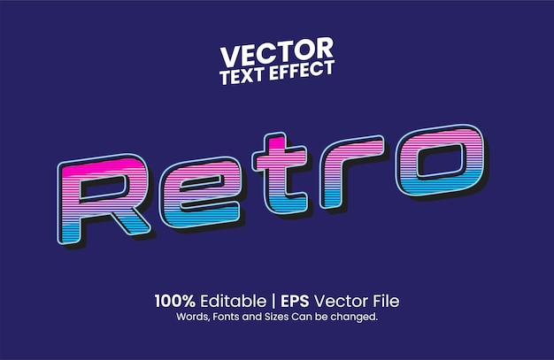 Vettore modello di effetto di testo retrò modificabile