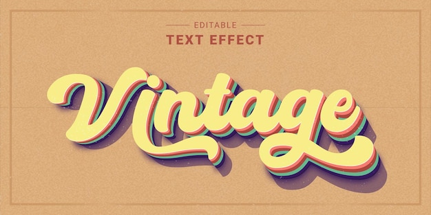 Vector editable retro vintage text effect generator