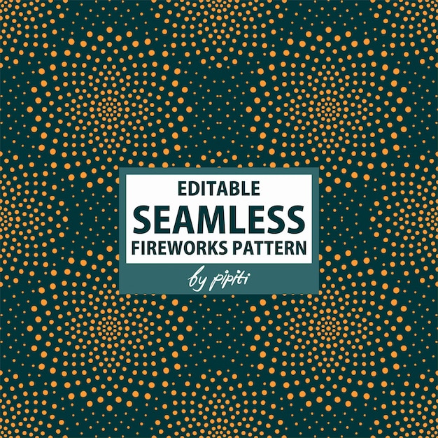 Vector editable seamless fireworks pattern