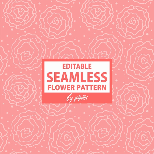 Vector editable seamless flower pattern