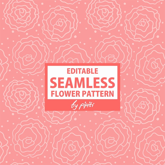 Vector editable seamless flower pattern