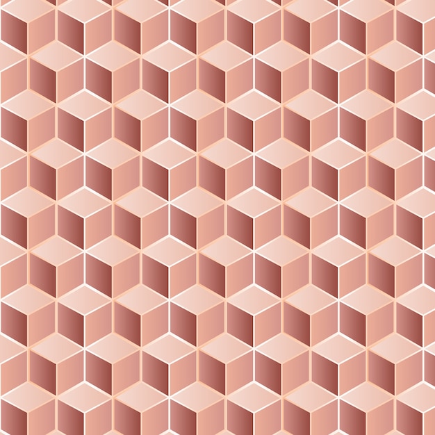 Vector editable seamless pattern made of rose golden squares