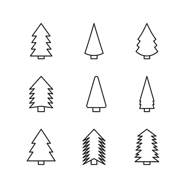 Editable Set Icon of Christmas Tree Vector illustration isolated on white background using for Presentation website or mobile app