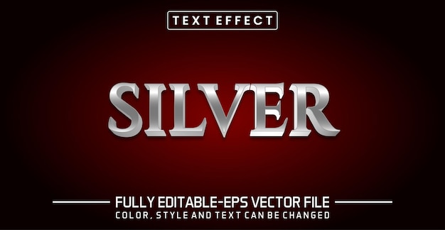 Vector editable silver text effect