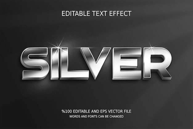 Editable Silver Text Effect