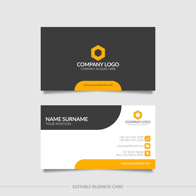 Editable simple business card template