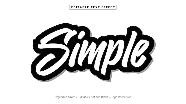 Vector editable simple font typography template text effect style lettering vector illustration