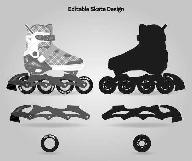 Vettore disegno di pattini modificabili 2