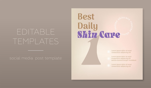 editable skincare social media post template