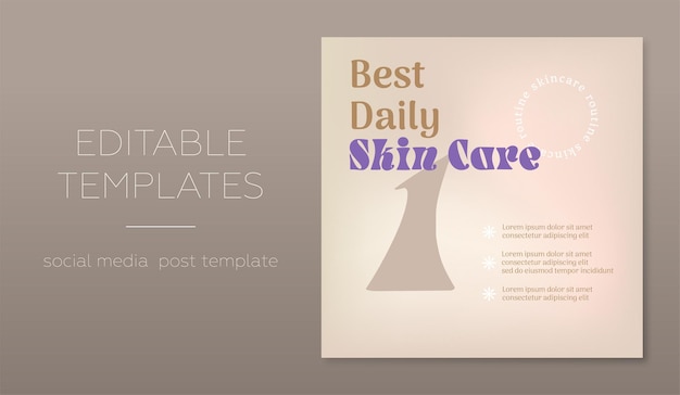 Editable skincare social media post template