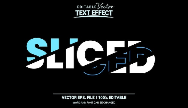 Vector editable sliced vector text effect