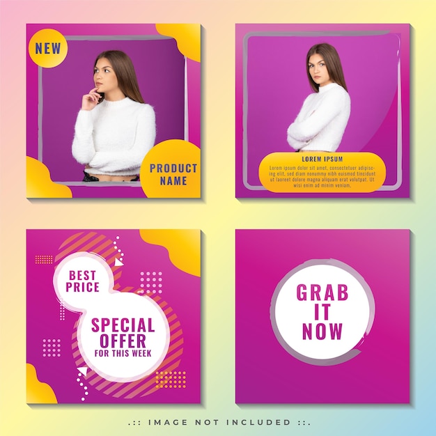 Editable Social Media Post Template. Elegant Sale and Discount Promo Web Banner. Colorful Flyer Design. Anyone can use This Design Easily. Yellow Orange Purple Orange White Color