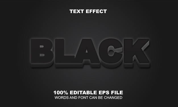 Vector editable solid black color elegant text effect vector eps