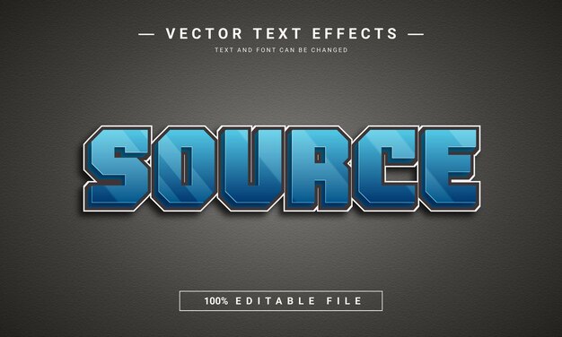 Editable source 3d text effect design