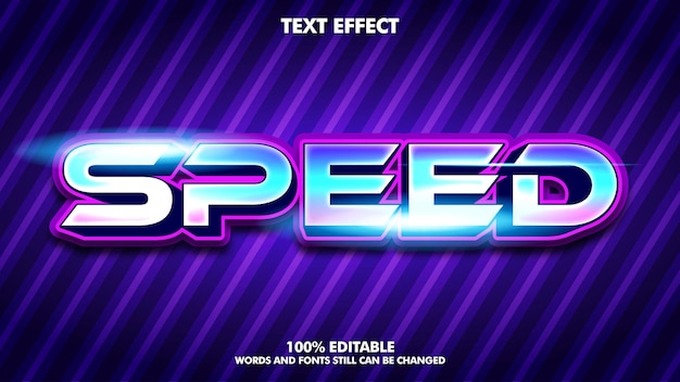 Editable speed text effect
 video game typography concept