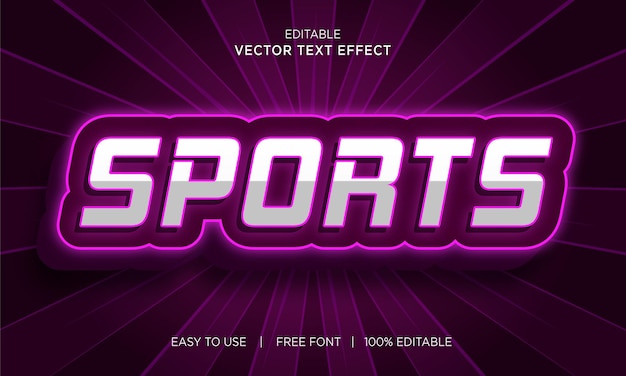 Editable Sports 3d style text effect vector