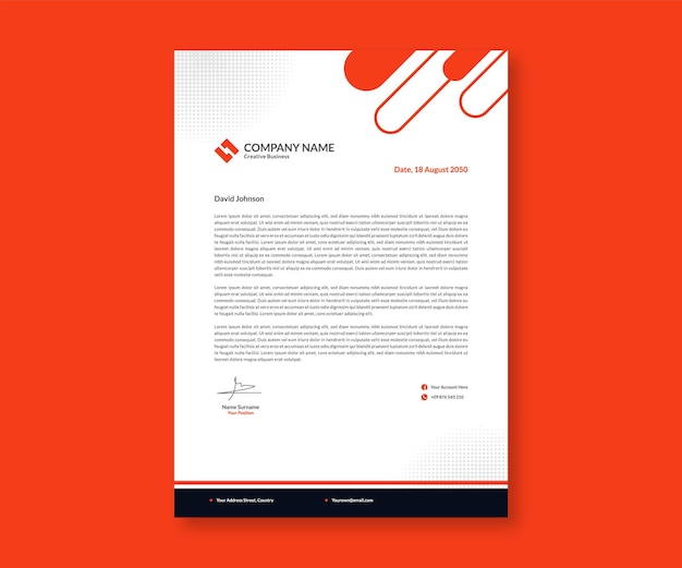 Editable stationary business letterhead