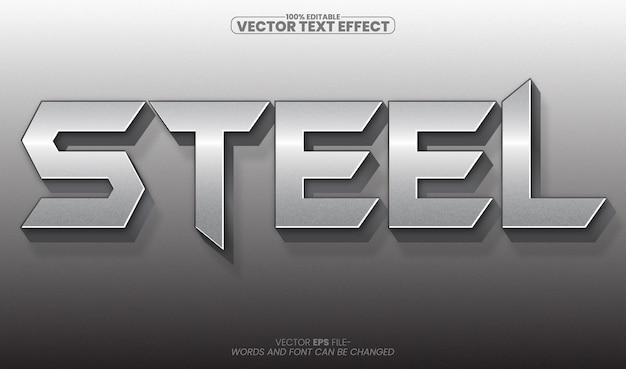 Editable Steel 3d text effect