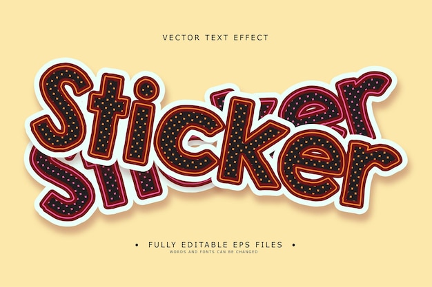 Vector editable sticker text effect