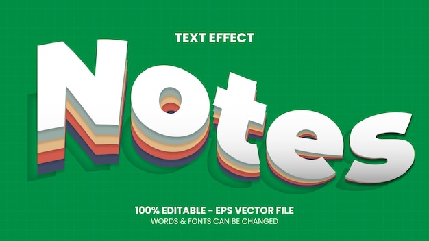 Editable Sticky Notes Text Effect Template