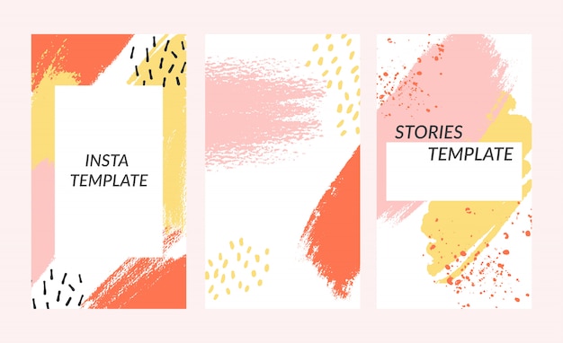 Vector editable stories template for social media.