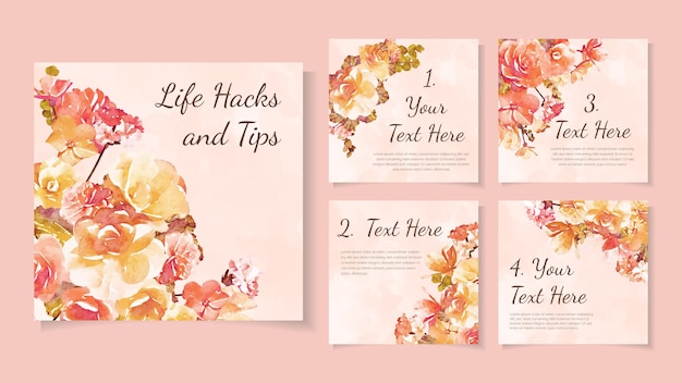 Editable story background template in flower design for stories reels