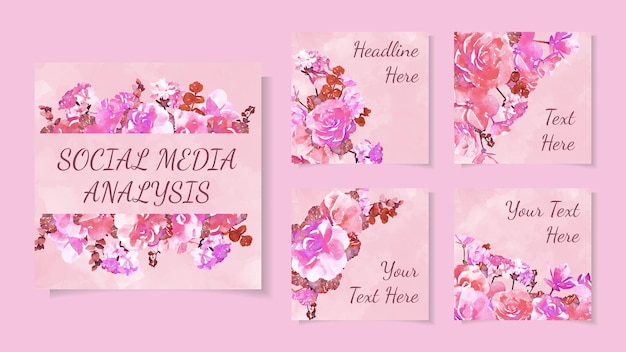 Editable story background template in flower design for stories reels