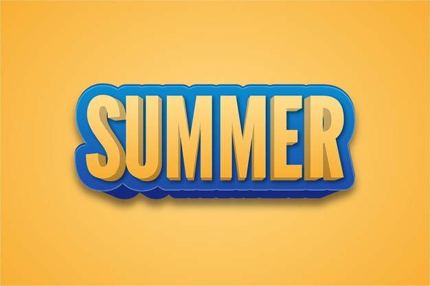 Vector editable summer 3d text effect