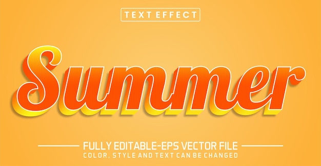 Vector editable summer text style effect text style concept