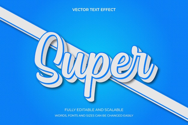 Editable Super text effect text style