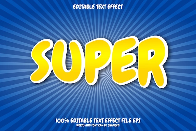 Editable super text effect words and font can be changed