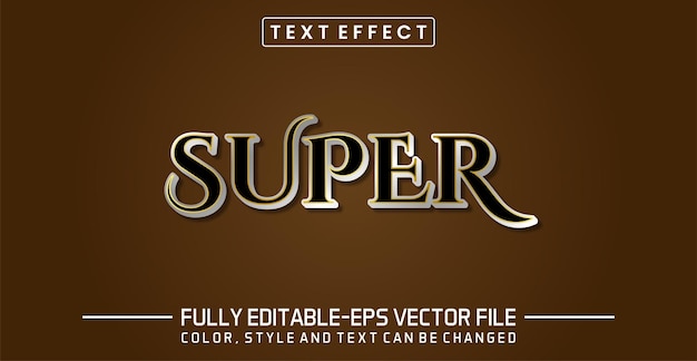 Редактируемый текстовый эффект Super