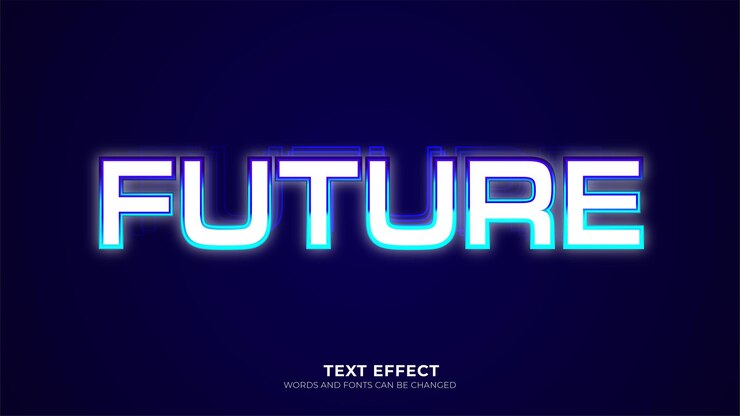 Vector editable tech text effect