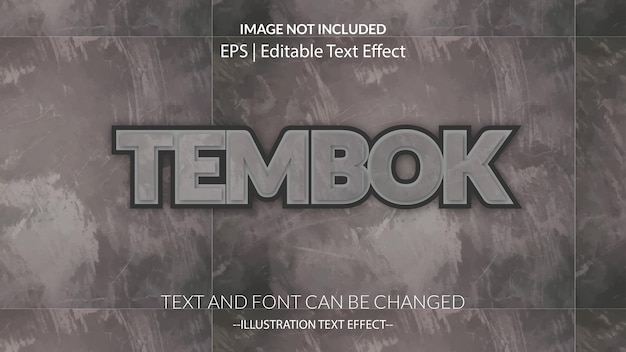 Vettore effetto testo elegante tembok modificabile