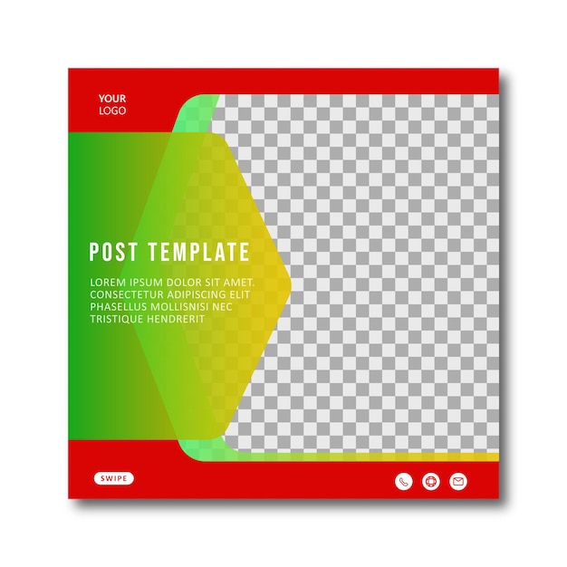 Vector editable template design of business with red and green