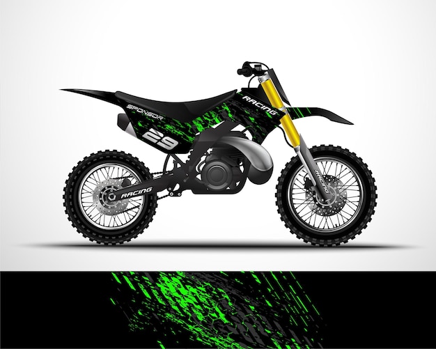 Editable template Motocross, Dirtbike, Motorcycle wrap decal and vinyl sticker design.